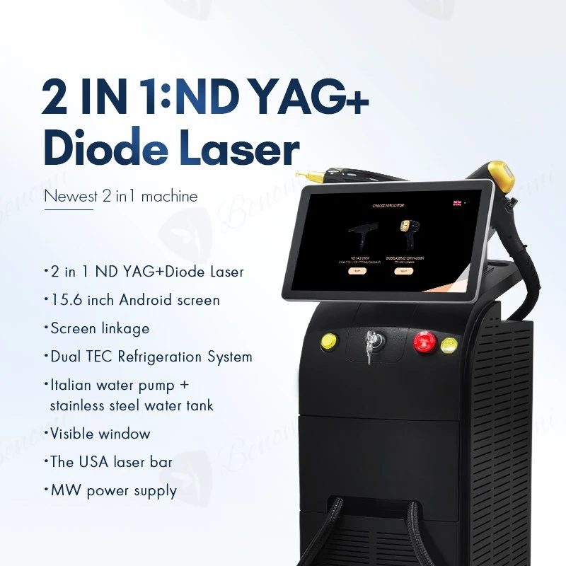 Multifunctional ND YAG + Diode Laser Hair Removal Machine